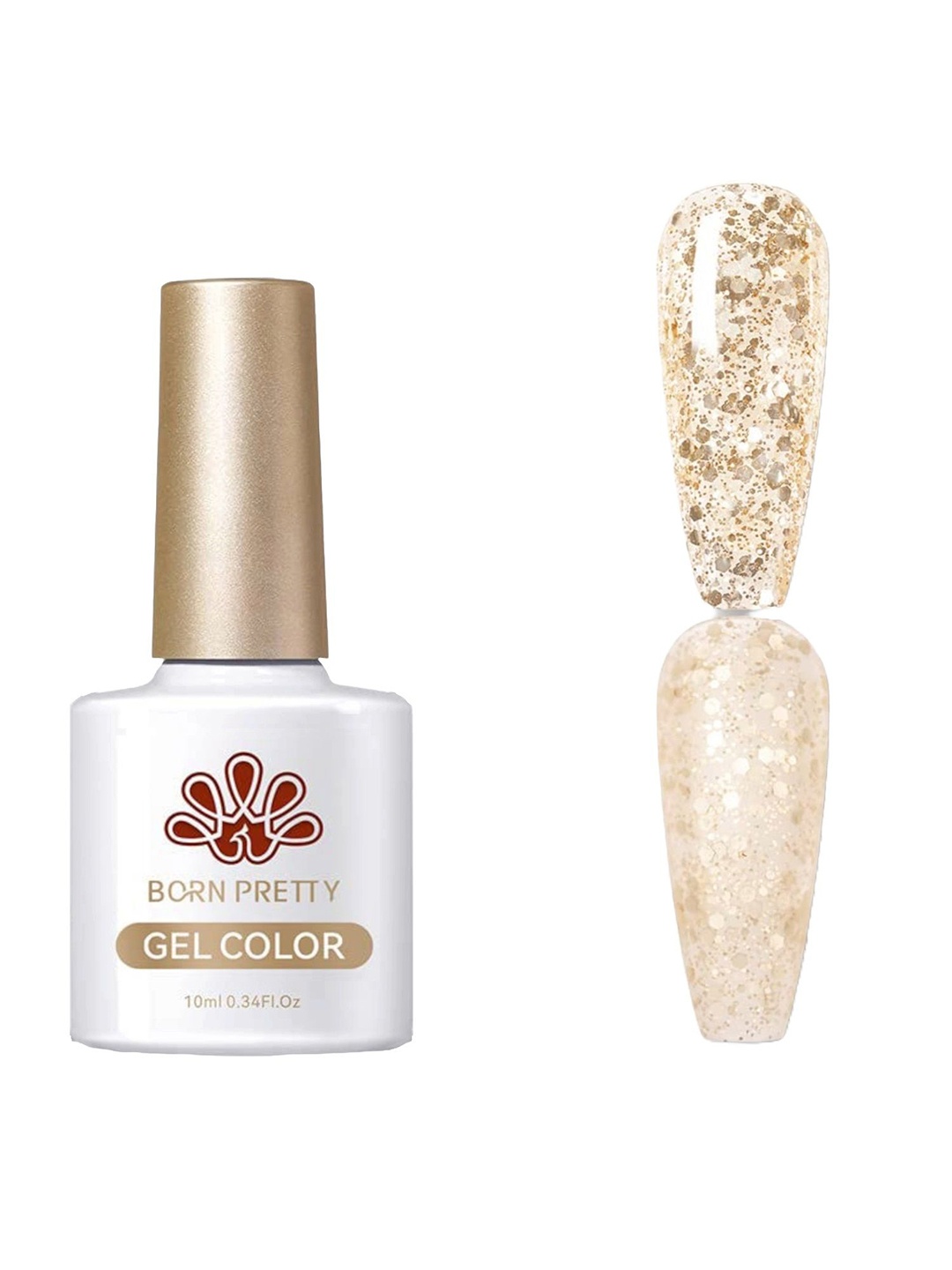 

BORN PRETTY Christmas Snow Queen Long Lasting Gel Nail Polish 10ml - SQ02, Gold