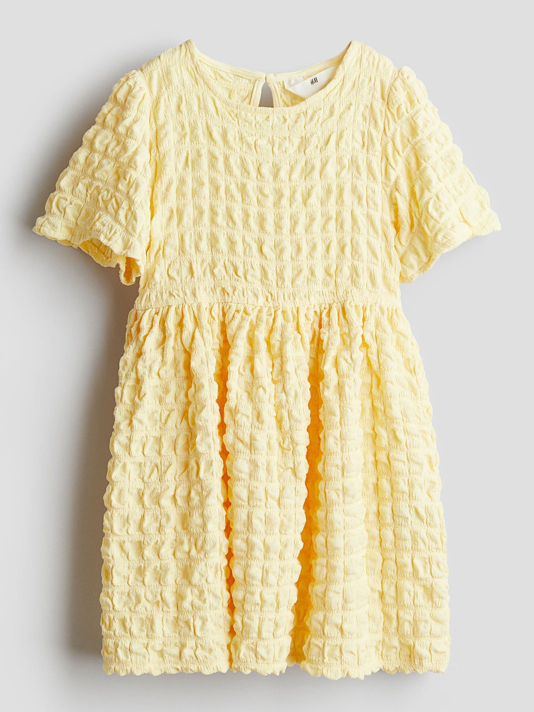 

H&M Girls Structured-Jersey Dress, Yellow