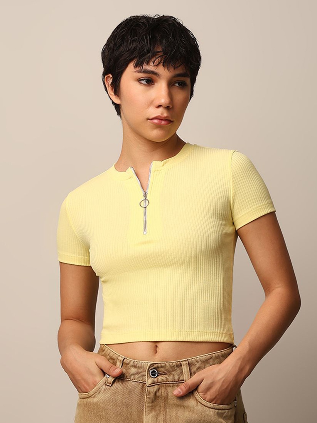 

ONLY Women Slim Fit T-shirt, Yellow
