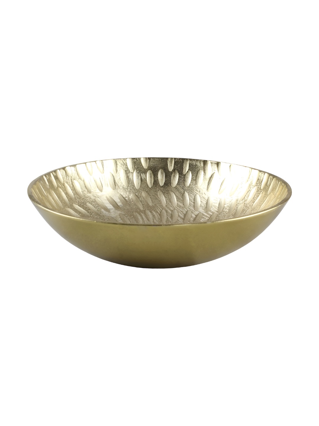 

Hind Decor Textured Round Decorative Bowl, Gold