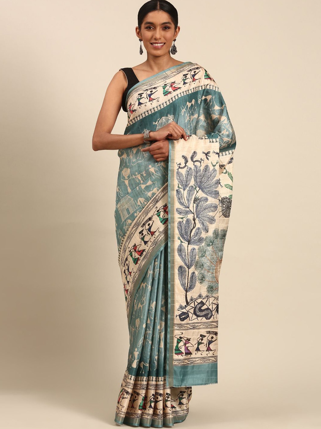 

Fashion Petals Tussar Saree, Blue