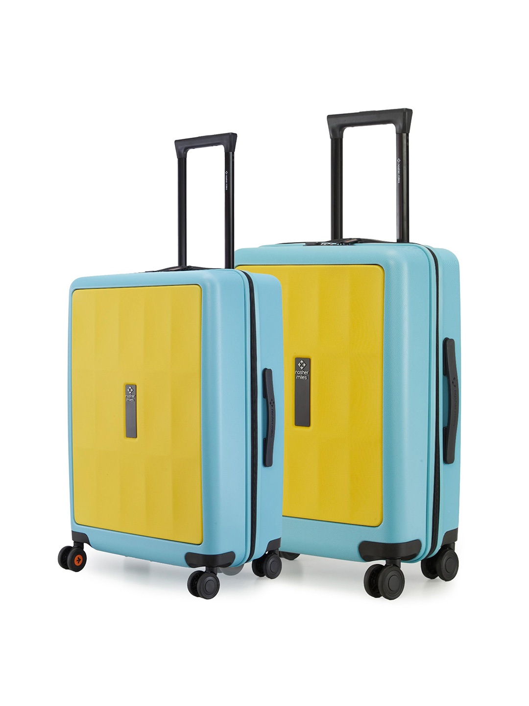 

Nasher Miles Zanzibar Polycarbonate Set of 2 M/L Yellow Blue Trolley Bags (65-75 cm)