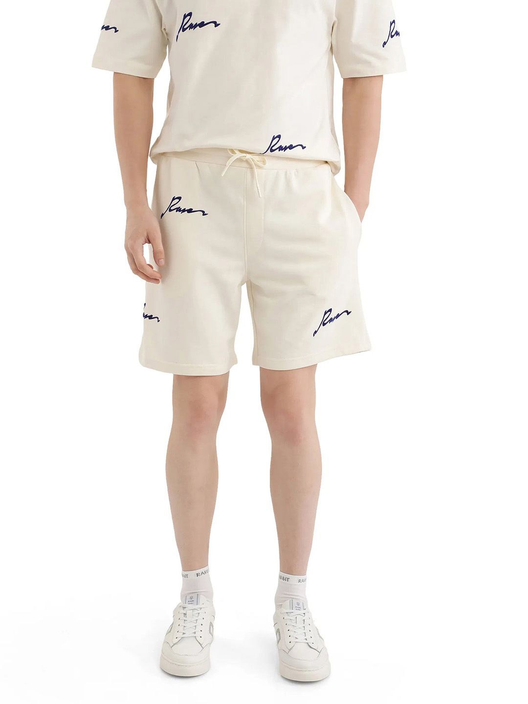 

RARE RABBIT Men Loose Fit Shorts, Off white