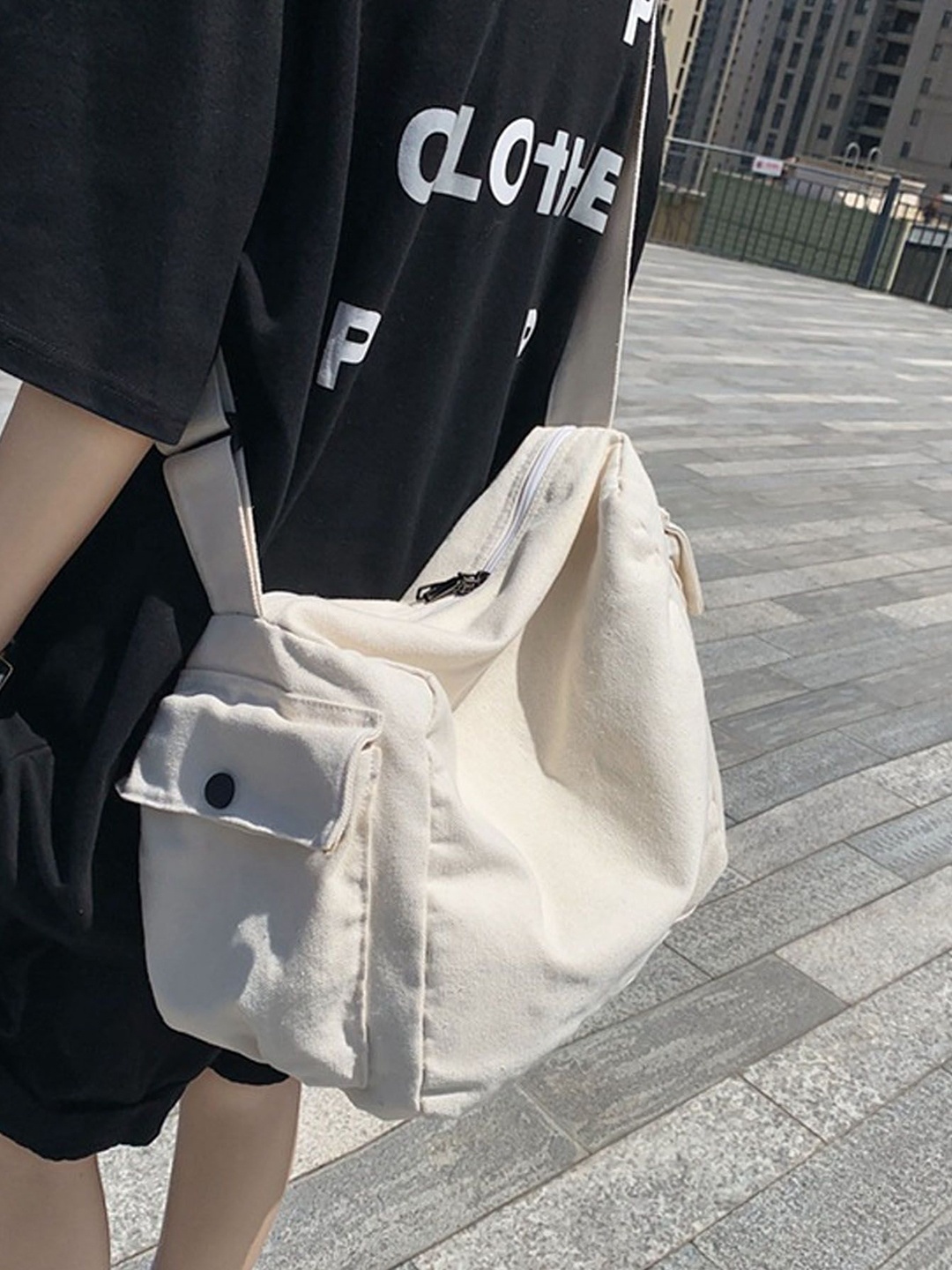 

StyleCast White Structured Side Bag