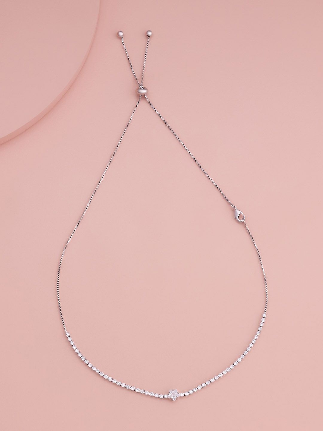 

Kushal's Fashion Jewellery Copper Rhodium-Plated Necklace, Silver