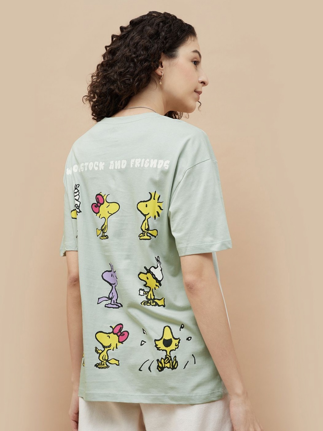 

Ginger by Lifestyle Women Peanuts-Snoopy Printed T Shirt, Green