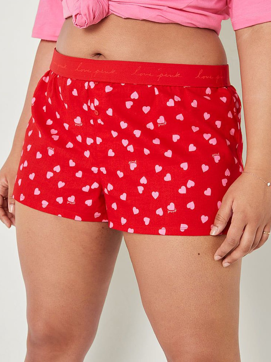 

Victoria's Secret Women Printed Lounge Shorts, Red
