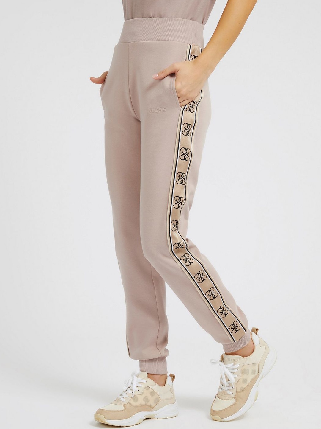 

GUESS Women High-Rise Joggers, Taupe