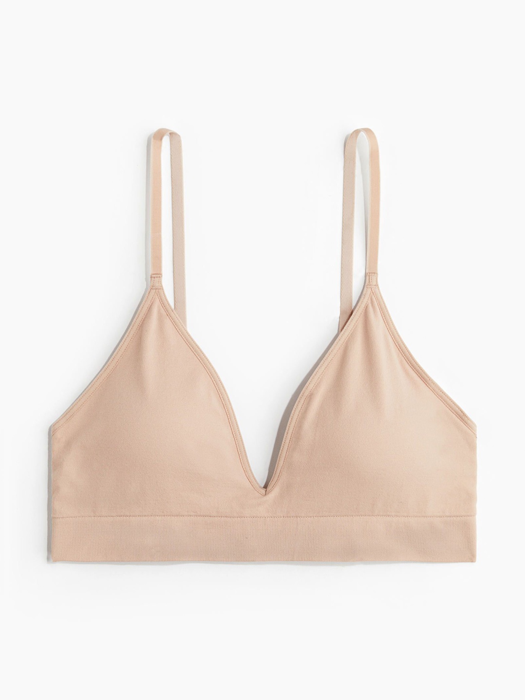 

H&M Women Seamless Padded Soft Bra, Beige