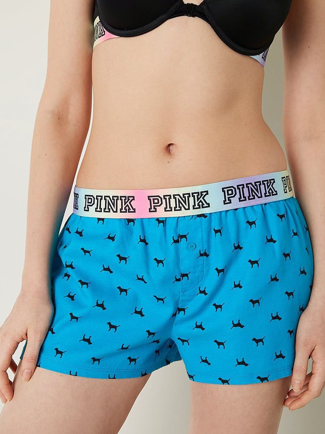 

Victoria's Secret Women Printed Lounge Shorts, Blue