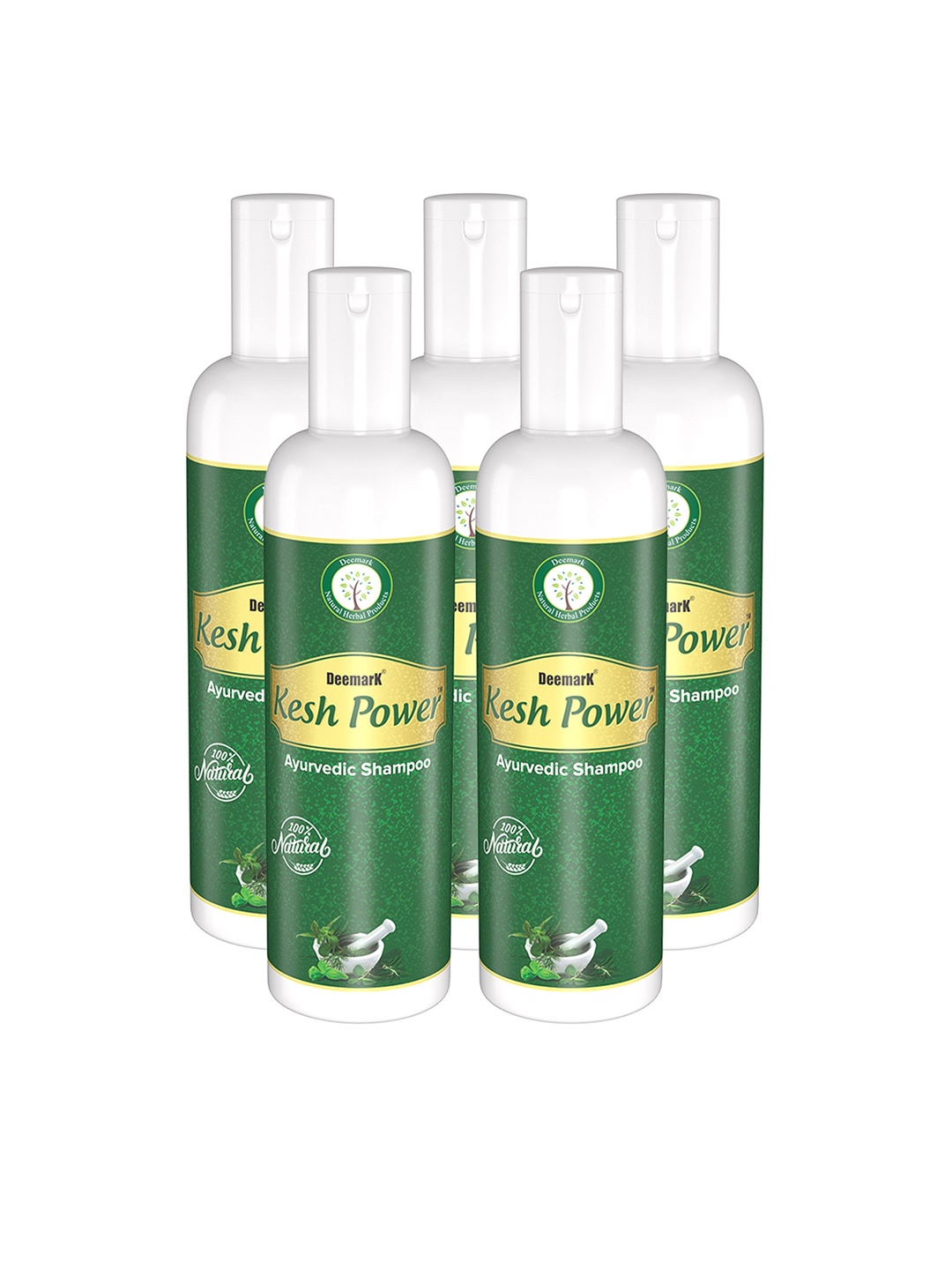 

DEEMARK Set Of 5 Kesh Power Ayurvedic Shampoo With Shikakai - 100 ml Each, White