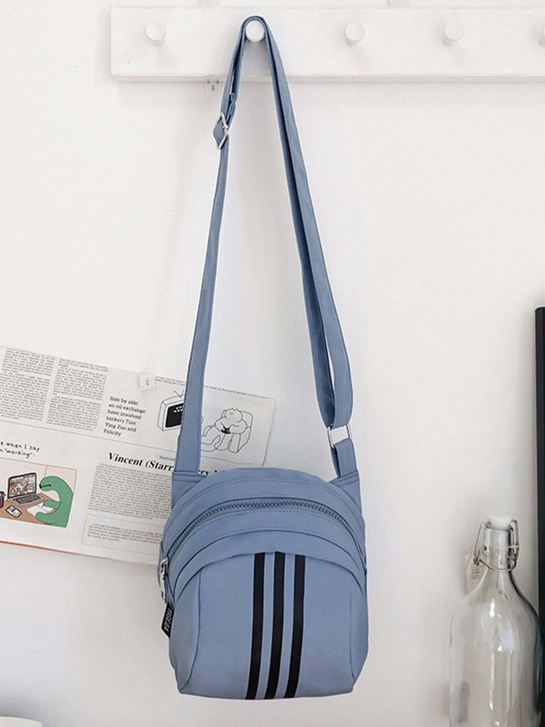 

StyleCast Blue Striped Casual Stylish Crossbody Bag