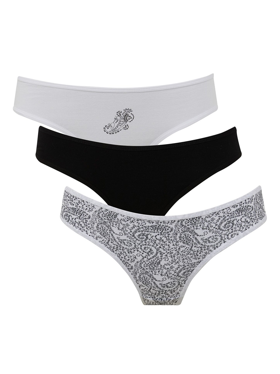 

DeFacto Pack Of 3 Printed Mid Rise Basic Briefs 235762300, Grey