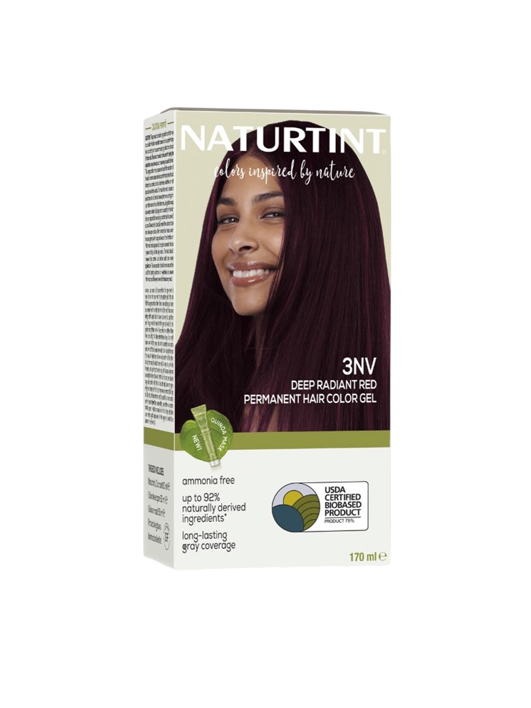 

Naturtint Pure Grey Coverage Permanent Hair Color - 170 ml- 3NV Deep Radiant Red, Purple