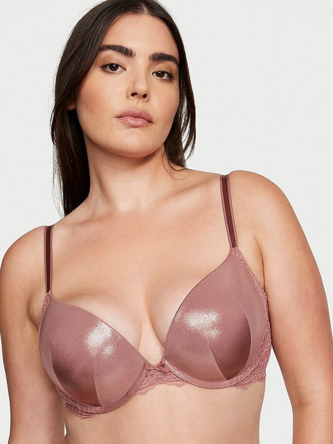 

Victoria's Secret Bra Half Coverage Underwired Heavily Padded, Mauve