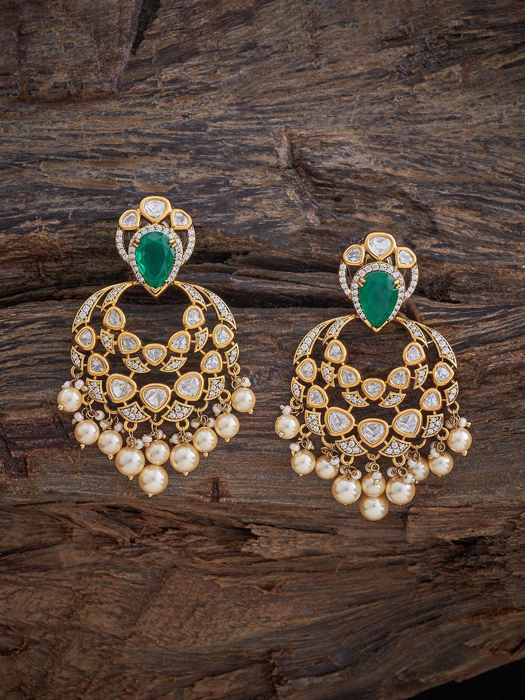 

Kushal's Fashion Jewellery Crescent Shaped Drop Earrings, Green