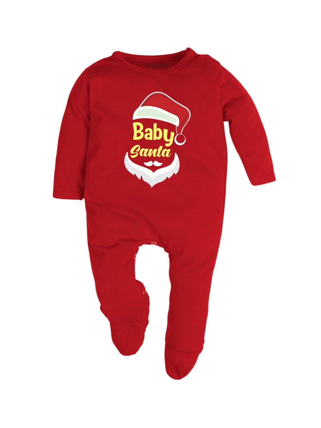 

FFLIRTYGO Christmas Infants Printed Cotton Sleepsuit, Red