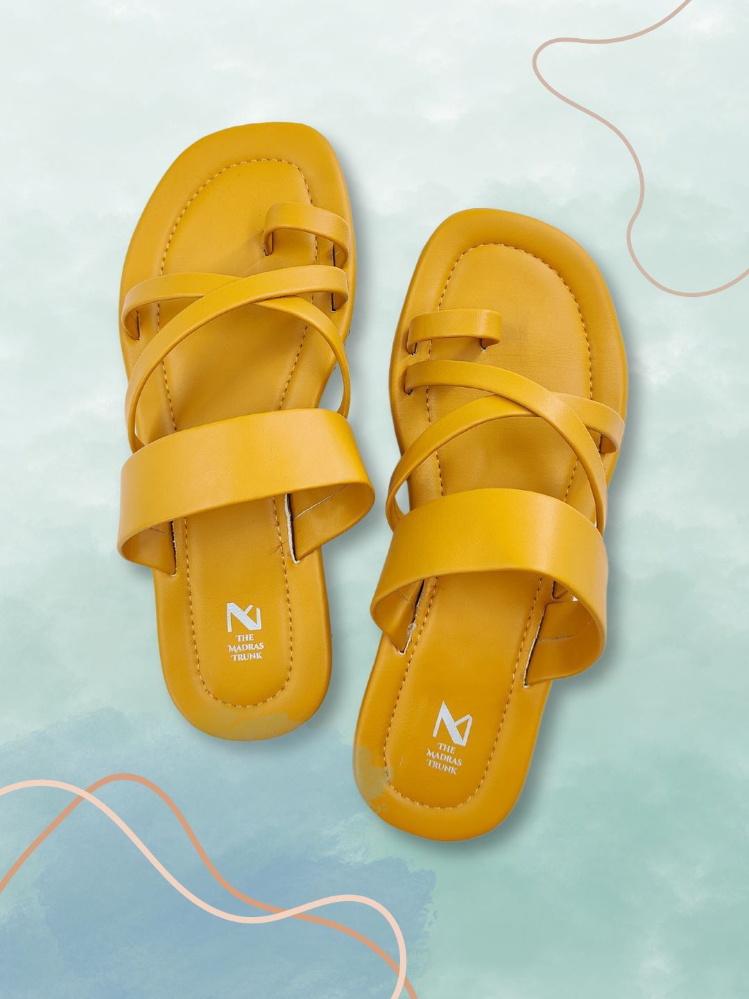 

THE MADRAS TRUNK Men Synthetic Comfort Slip-On Sandals, Yellow