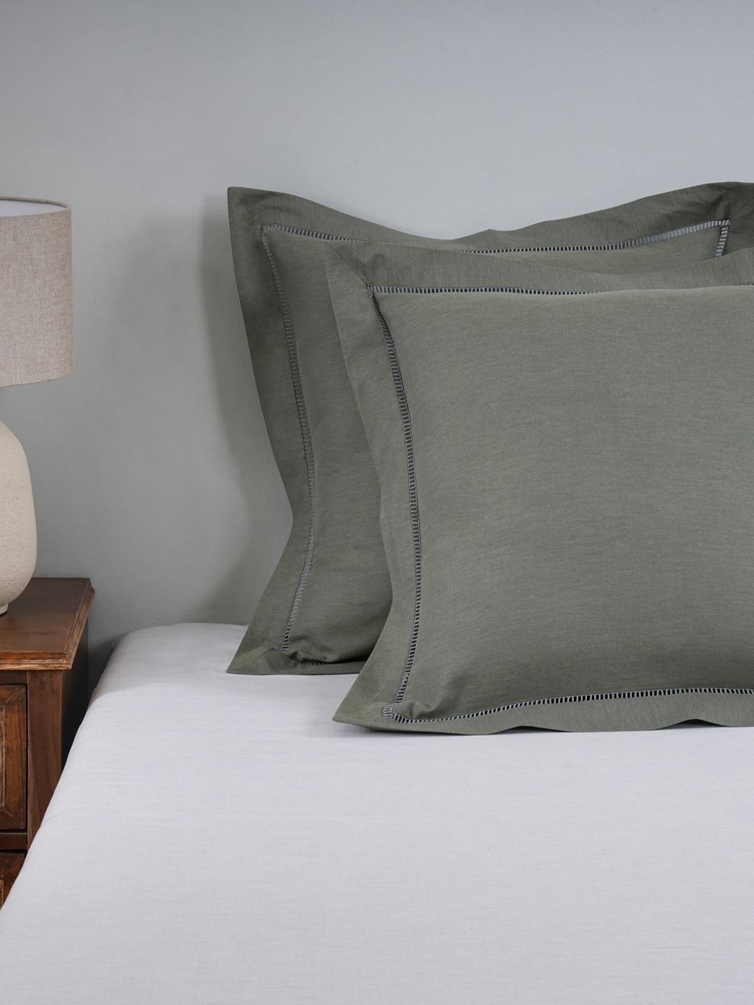 

MASPAR Green 2 Pieces Abstract Pure Cotton Square Pillow Covers