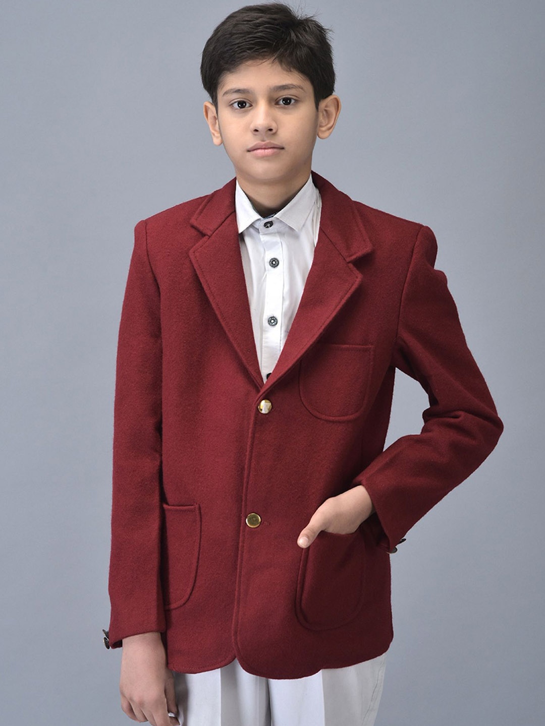 

Noty Kids Woolen Winter Blazer, Maroon
