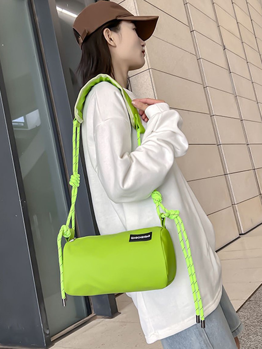 

StyleCast Checked Structured Handheld Bag with Cut Work, Na