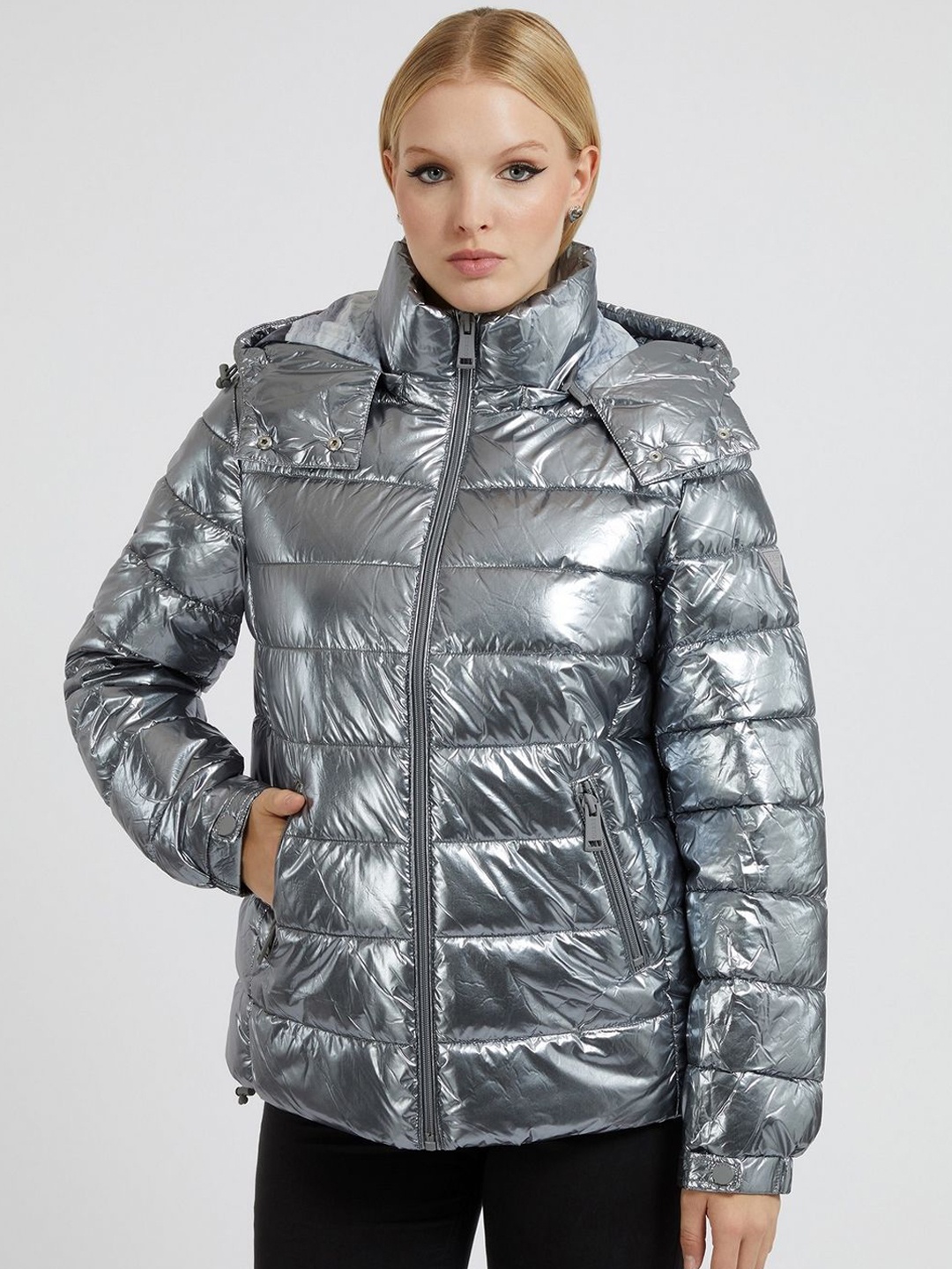

GUESS Women Puffer Jacket, Grey