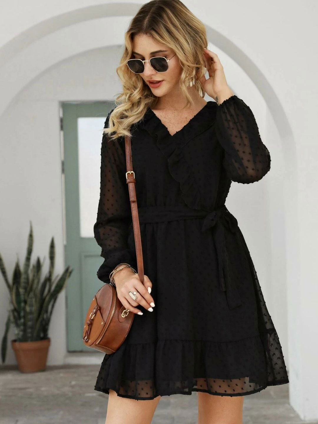 

Oh Rare Puff Sleeve Fit & Flare Dress, Black