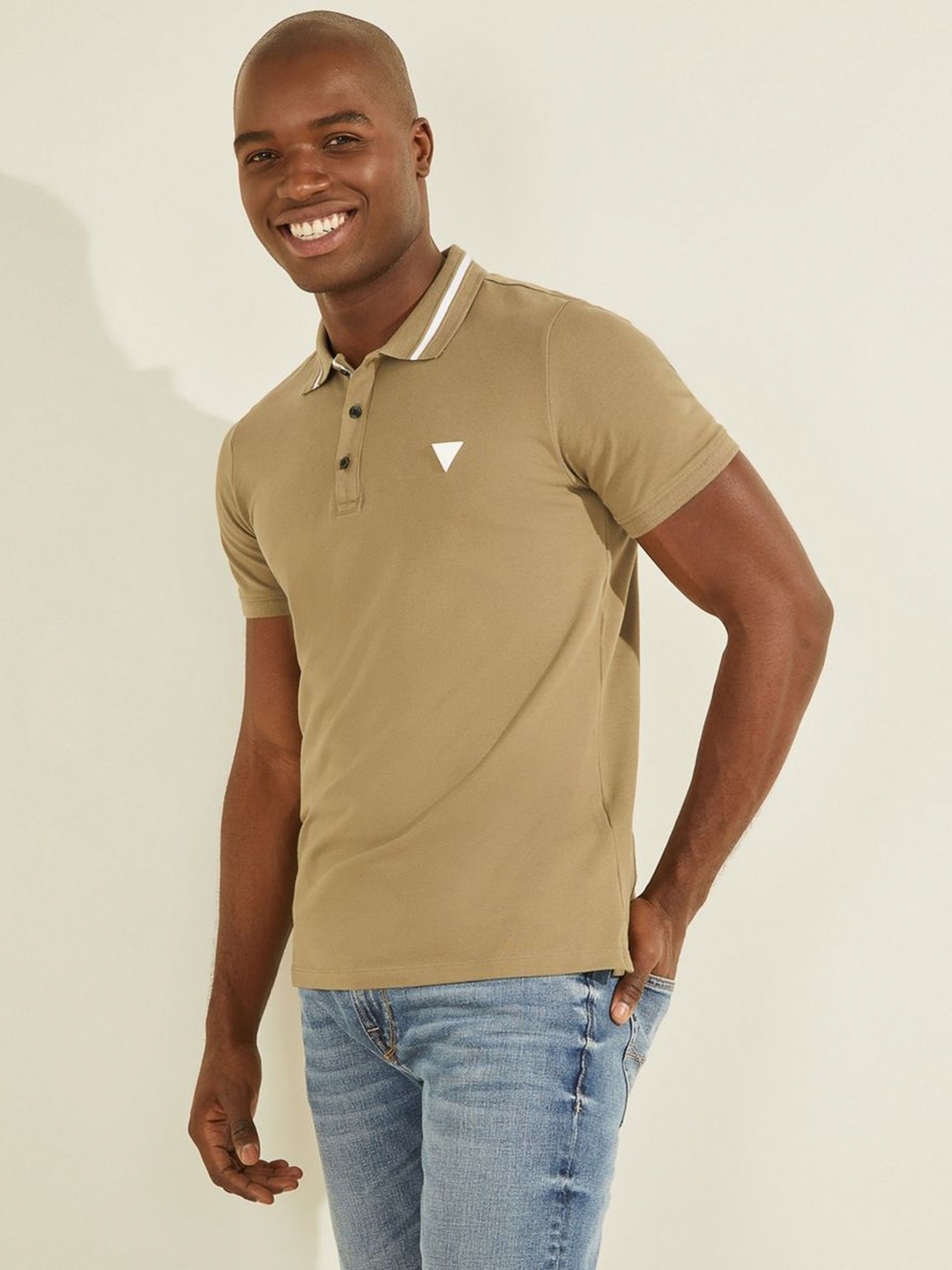 

GUESS Men Polo Collar Pockets T-shirt, Green