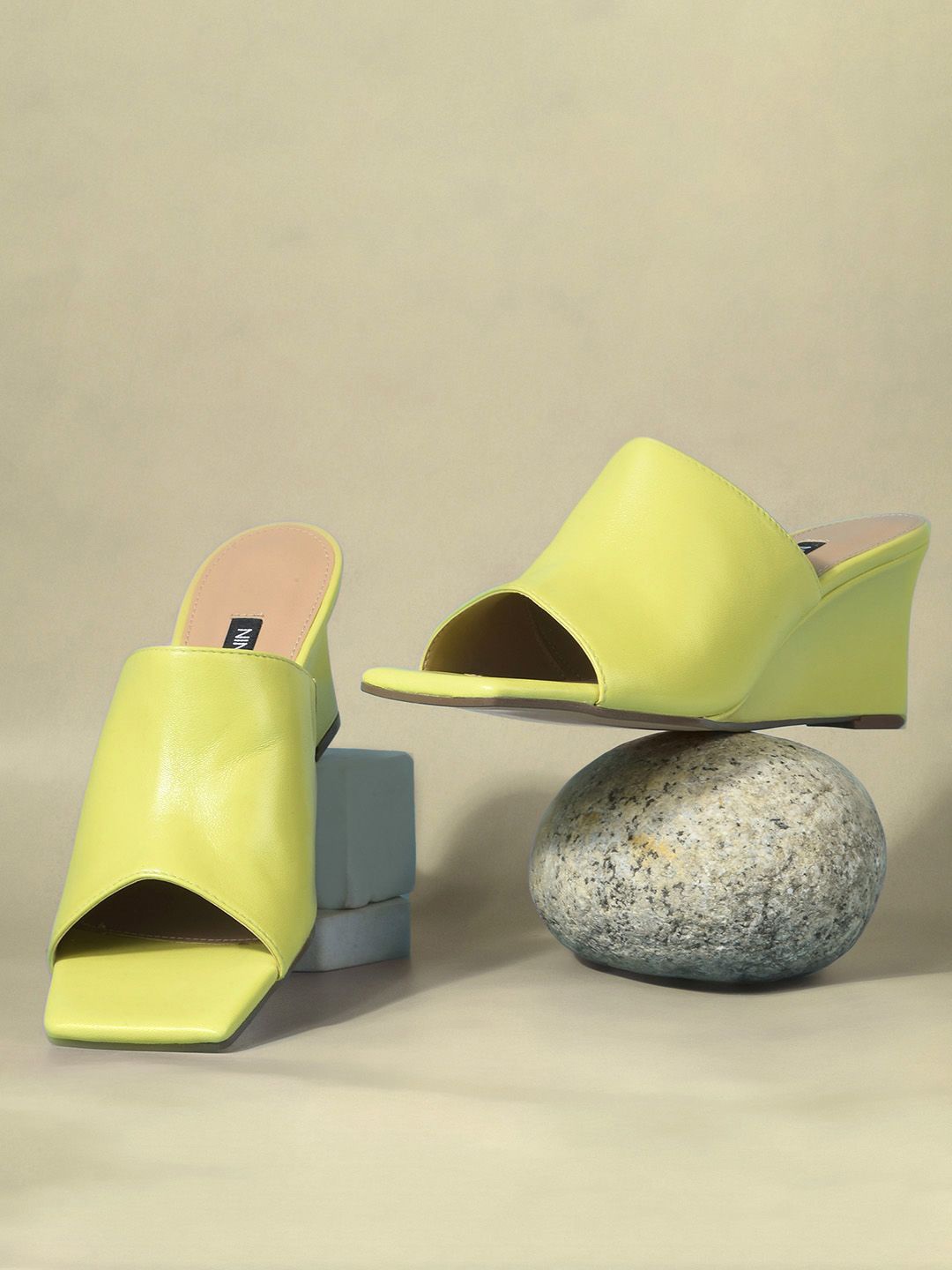 

Nine West Leather Ethnic Wedge Peep Toes, Yellow