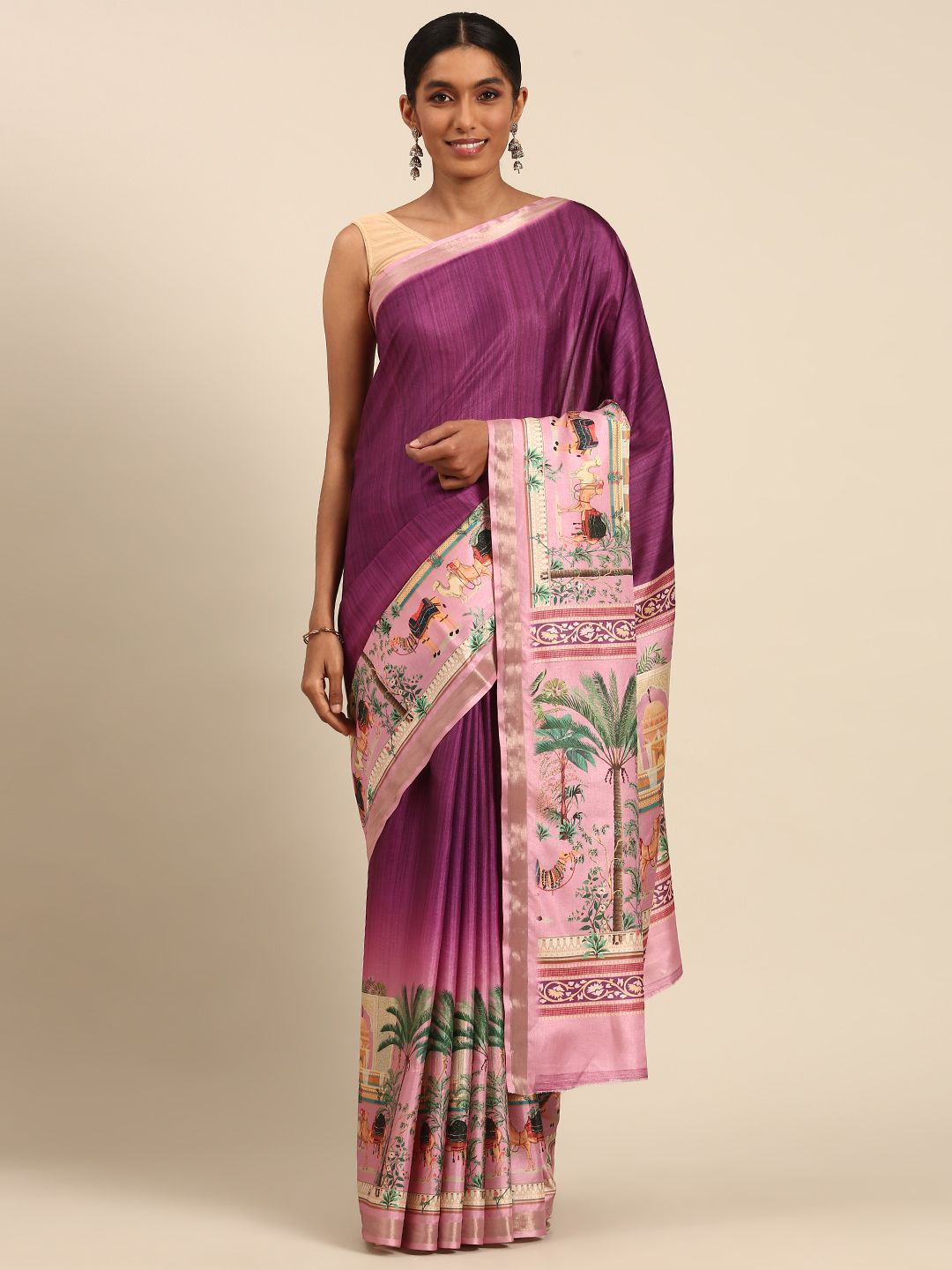 

Fashion Petals Tussar Saree, Magenta