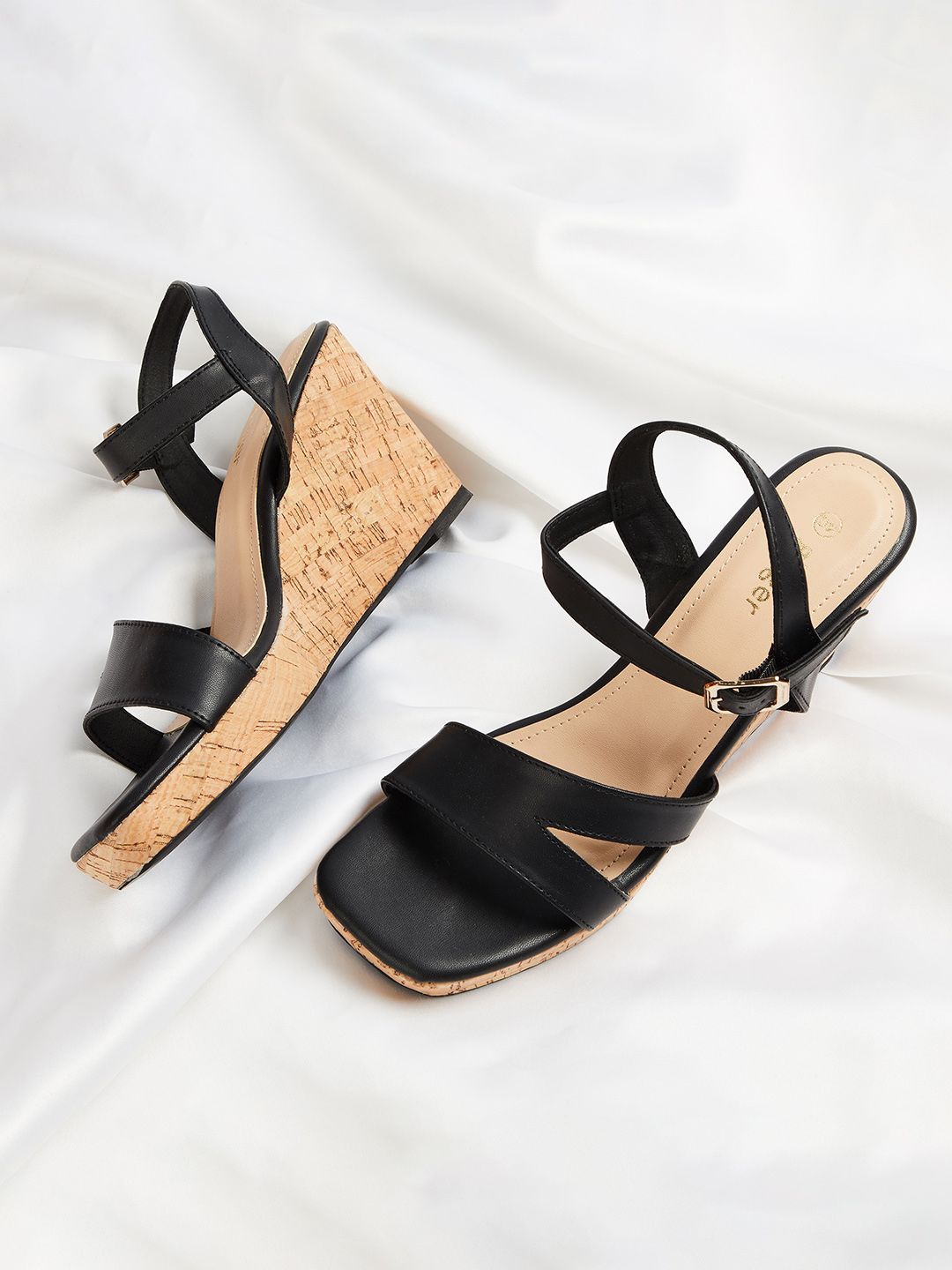 

Ginger by Lifestyle Women Wedge Sandal Heels, Black