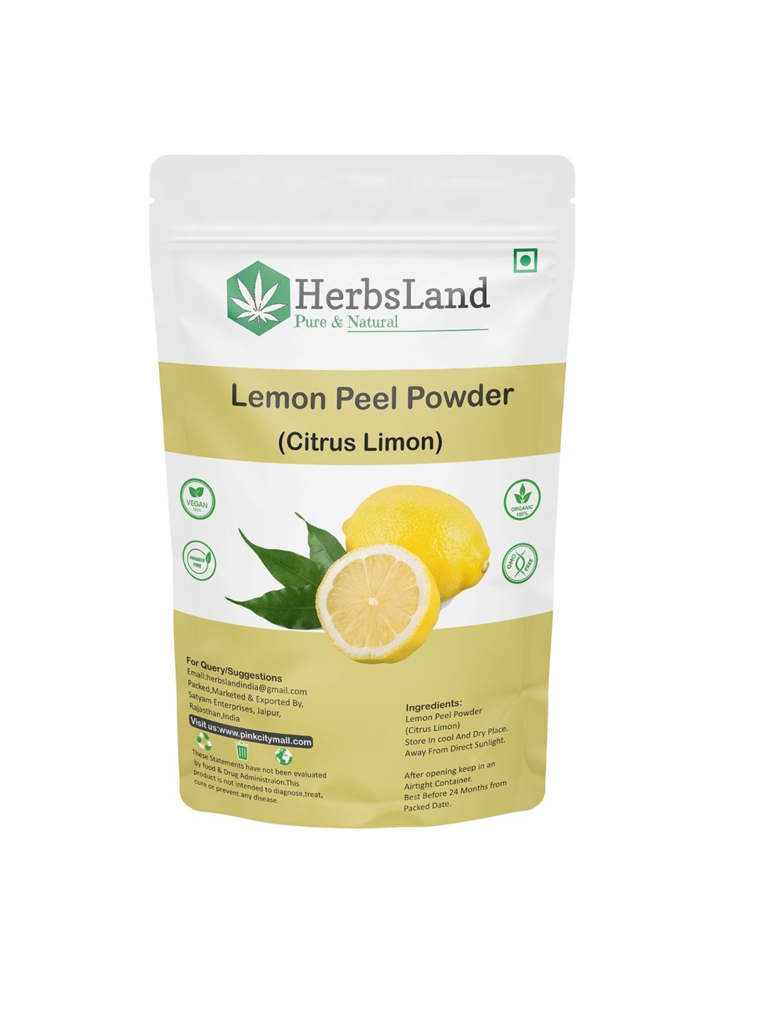 

HerbsLand Detox & Deep Cleansing Lemon Peel Powder - 150 g, Beige