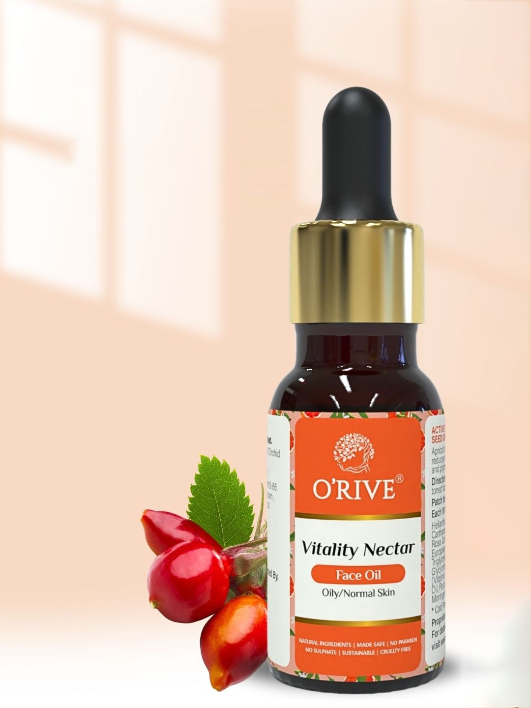 

ORIVE ORGANICS Vitality Nectar Glow Face Oil With Rosehip & Jojoba- 15 ml, Yellow