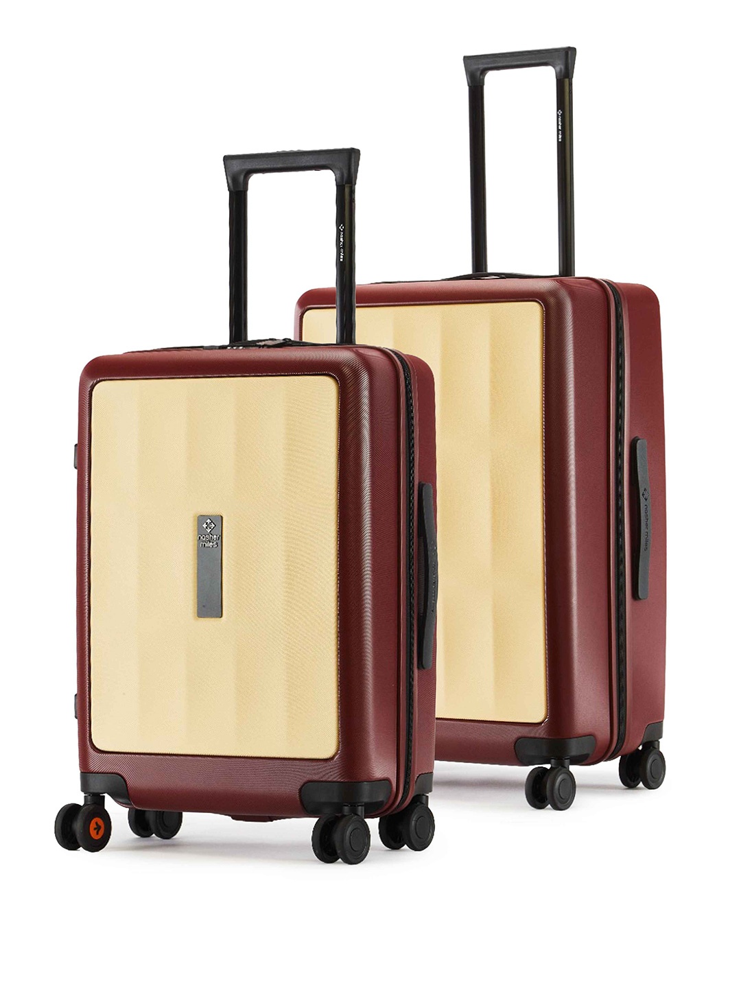 

Nasher Miles Zanzibar Polycarbonate Set of 2 S/M Yellow Maroon Trolley Bags (55-65 cm)