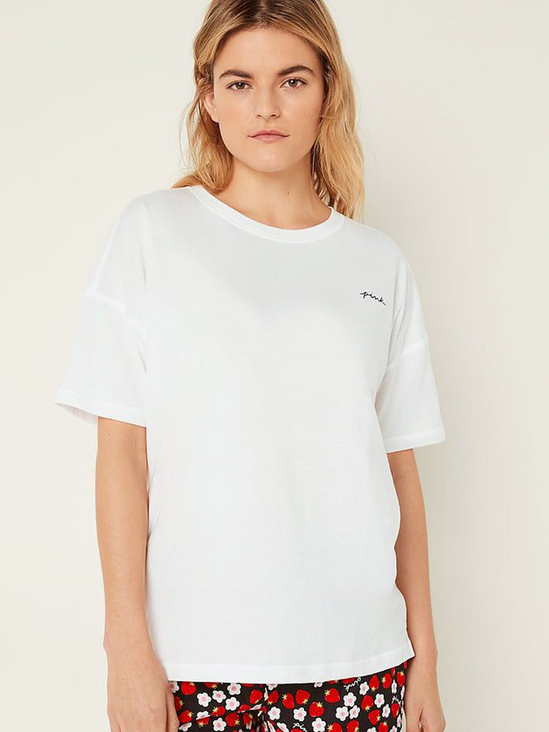 

Victoria's Secret PINK Printed Oversized Sleep Shirt, White