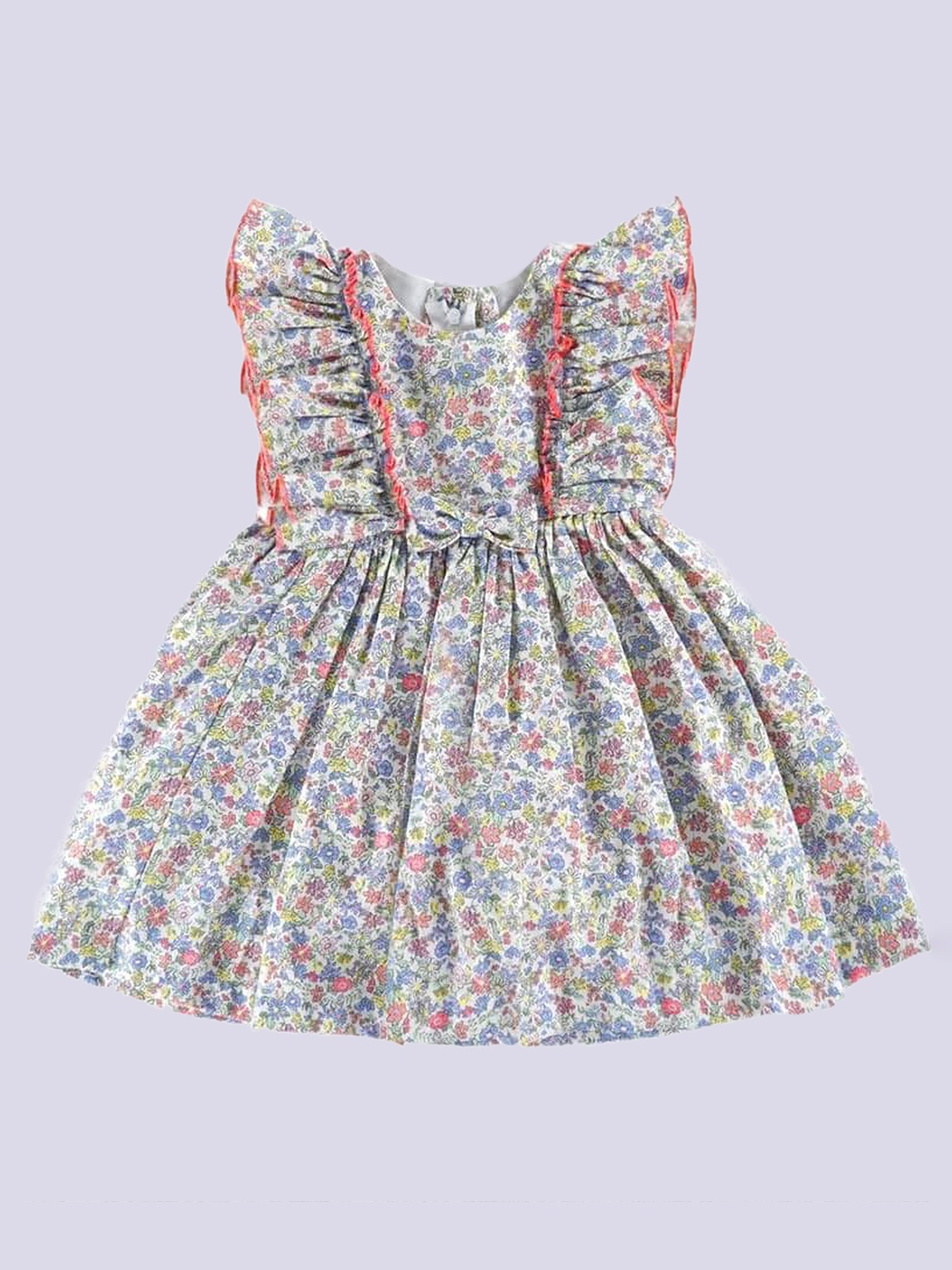 

STANWELLS KIDS Girls Floral Printed Ruffles Fit & Flare Dress, Off white