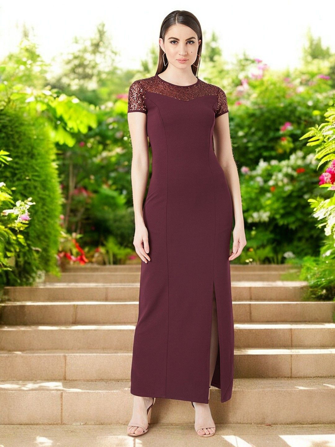 

DressBerry Bodycon Maxi Dress, Maroon