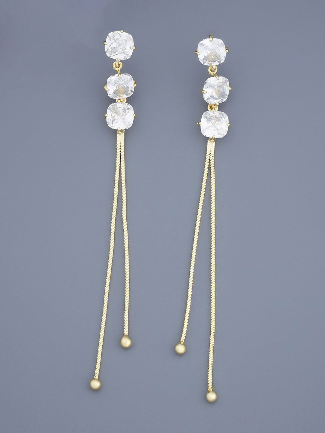

Kushal's Fashion Jewellery Square Drop Earrings, White