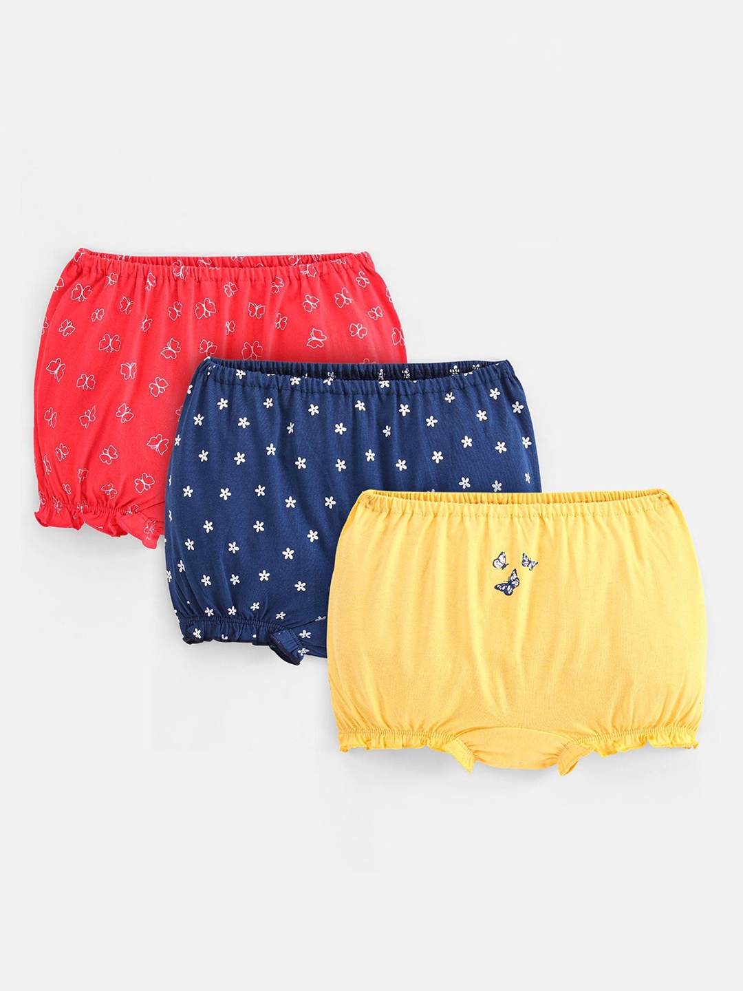 

Honeyhap Girls Pack Of 3 Printed Pure Cotton Boy Short Briefs 12980287, Yellow