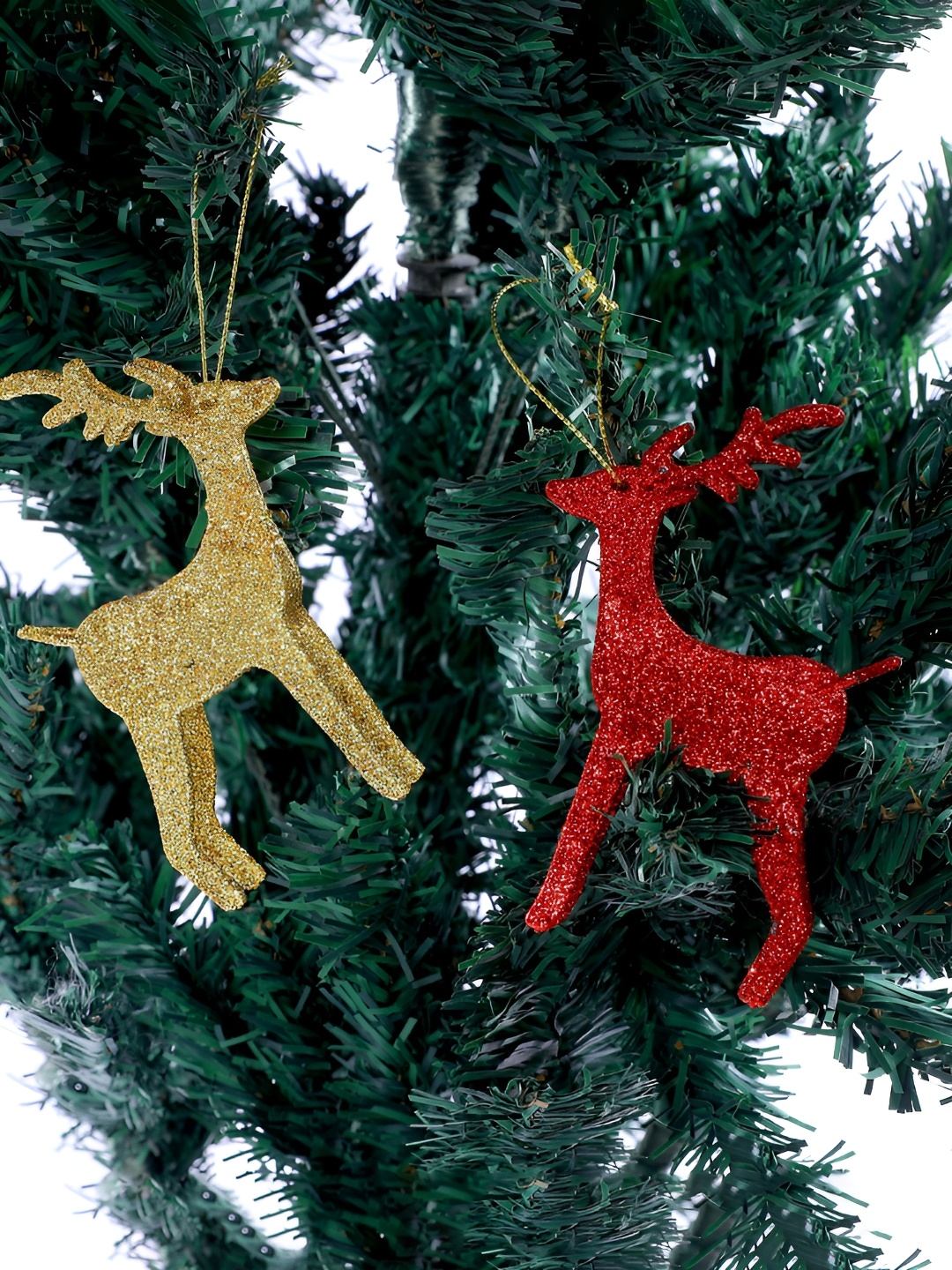 

TAYHAA 6-Pcs Reindeer Duo Hanging Ornament, Red