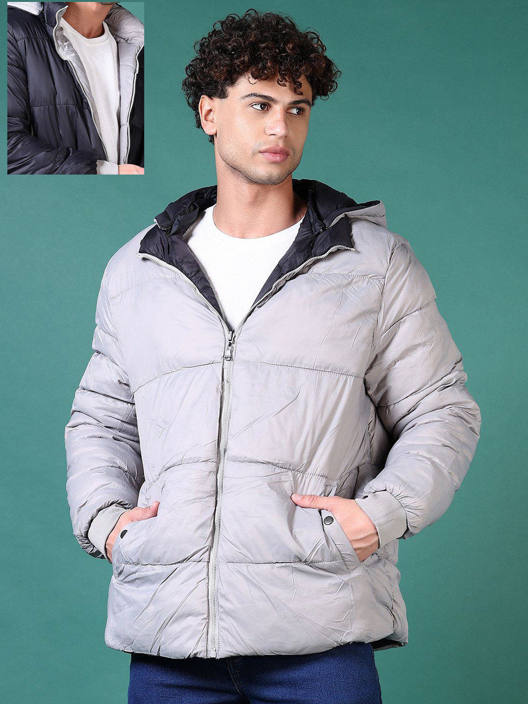 

V-Mart Men Colourblocked Padded Jacket, Black