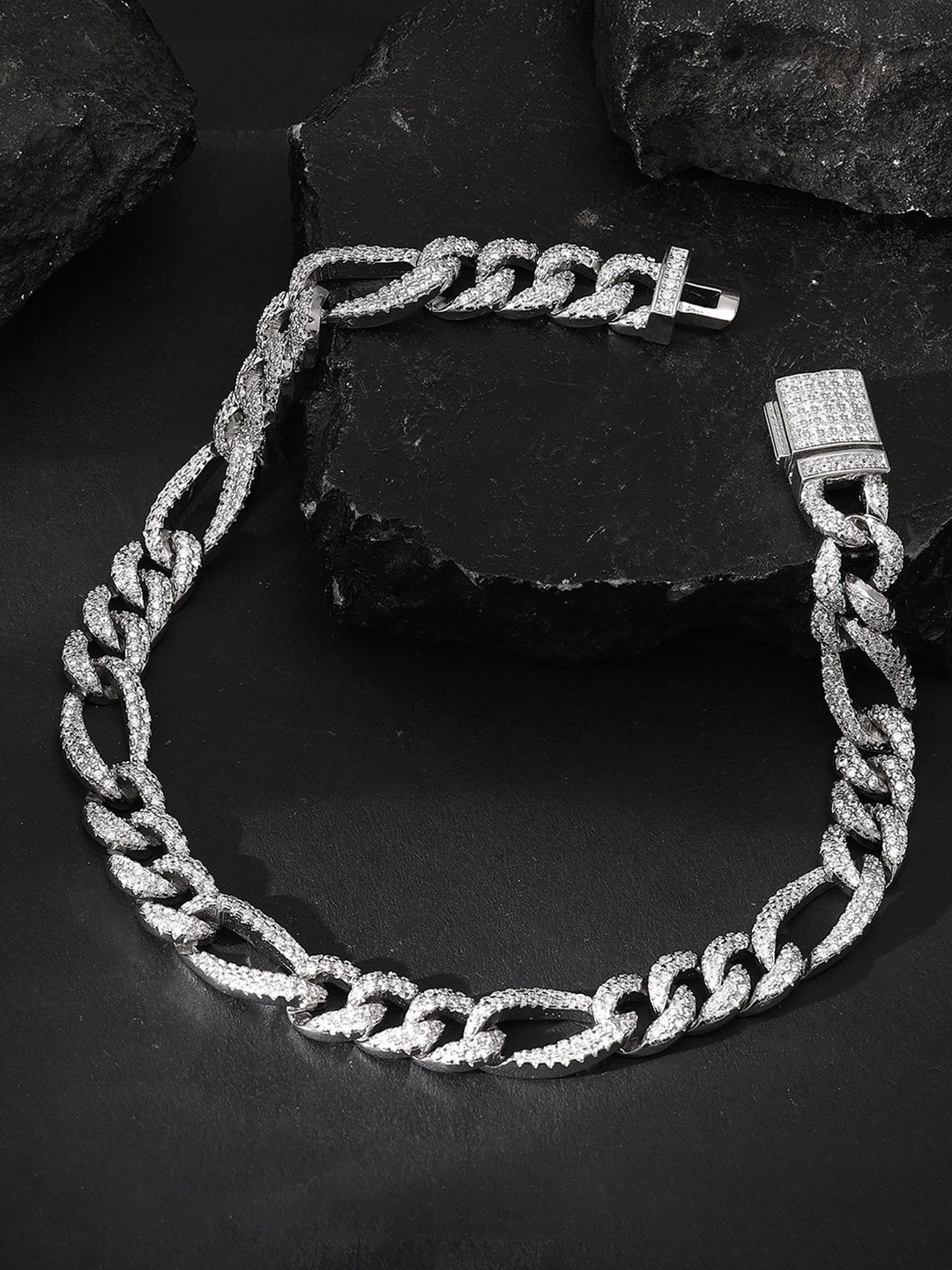 

GIVA Men Sterling Silver Rhodium-Plated Wraparound Bracelet