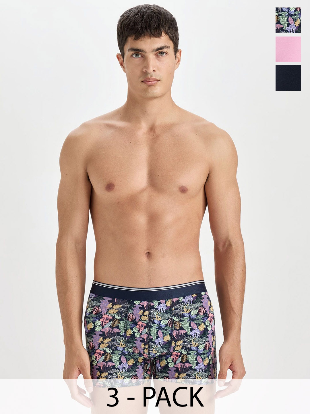 

DeFacto Pack Of 3 Printed Cotton Short Trunks 234893671-NV135, Pink