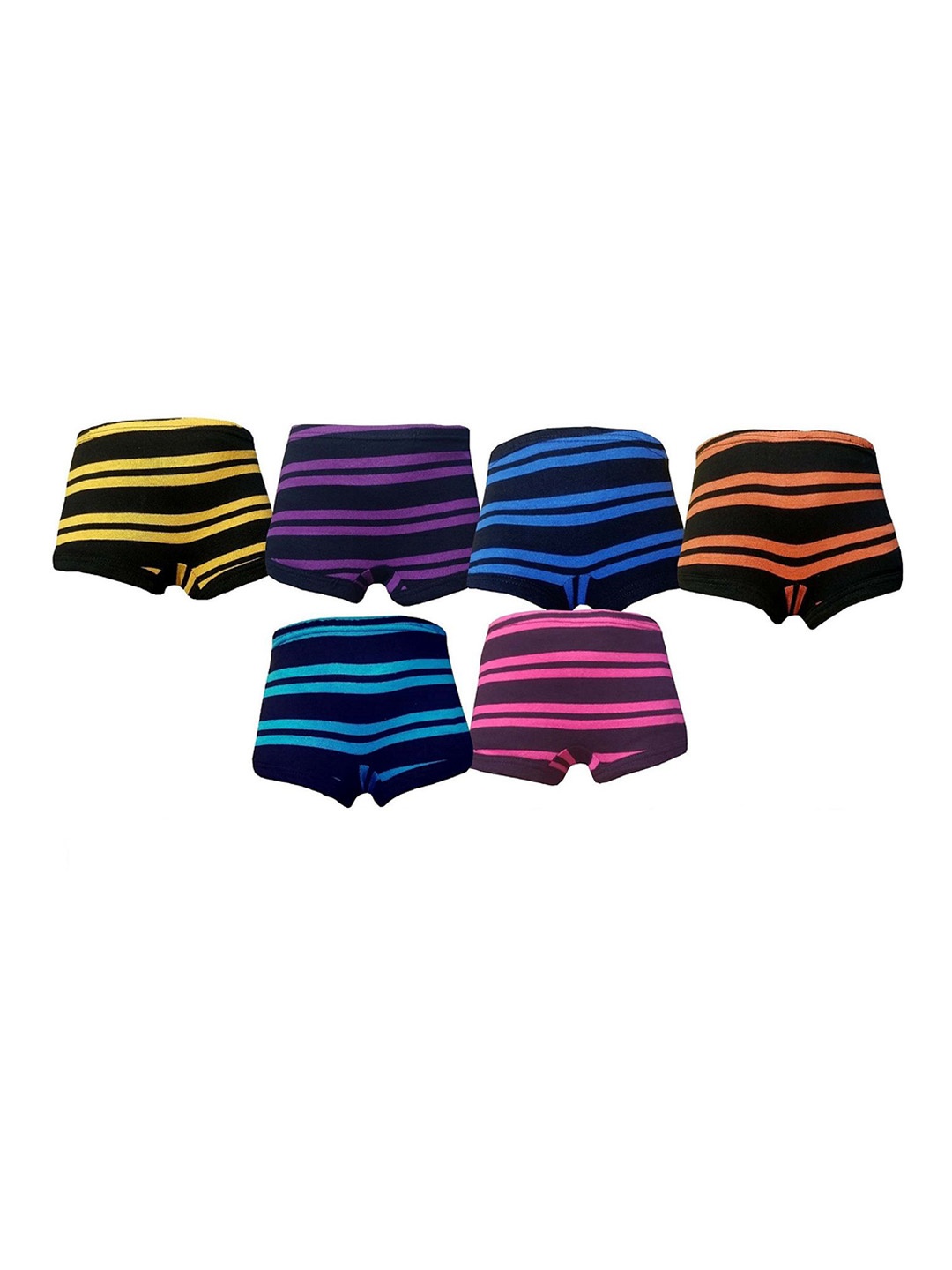 

MRB Boys Pack Of 6 Striped Mid-Rise Boy Shot Briefs 35BSTRIPES DRAWER, Yellow