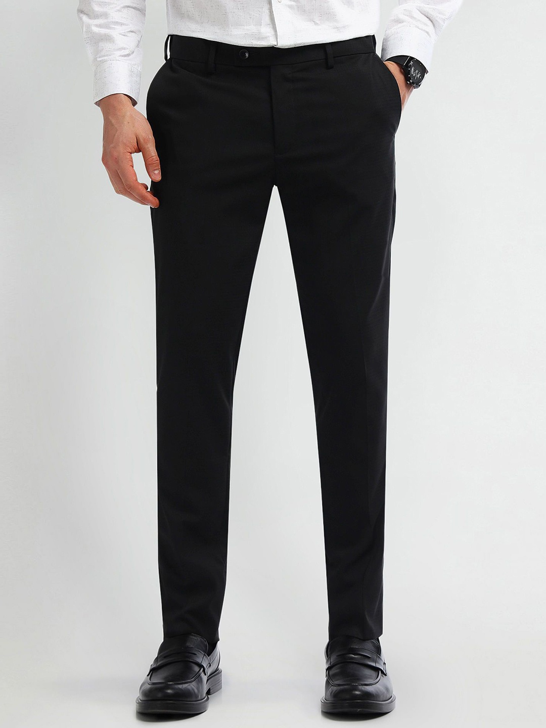 

Arrow Men Slim Fit Trousers, Black