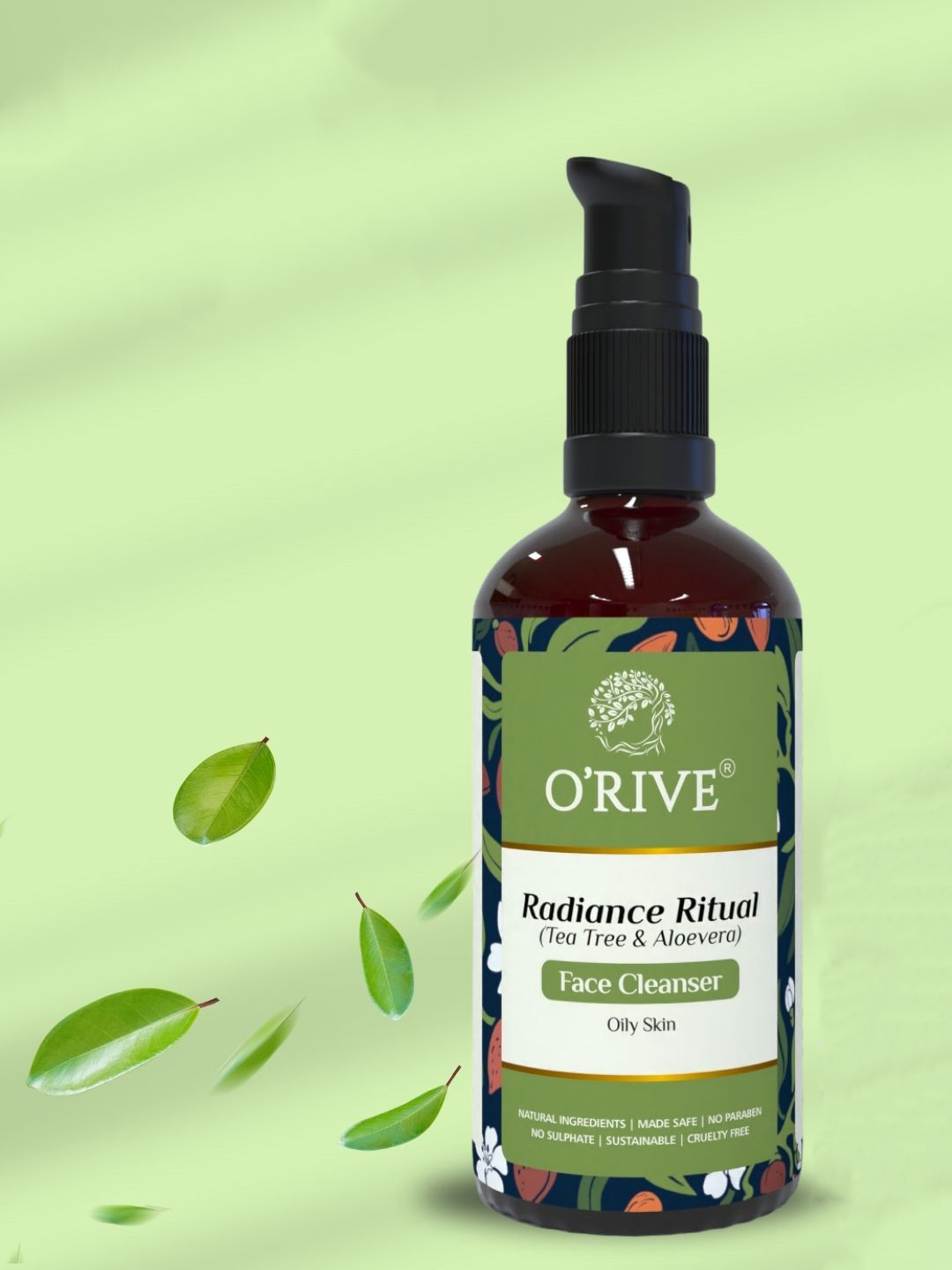 

ORIVE ORGANICS Radiance Ritual Tea Tree & Aloevera Face Cleanser For Oily Skin - 100 ml, Transparent