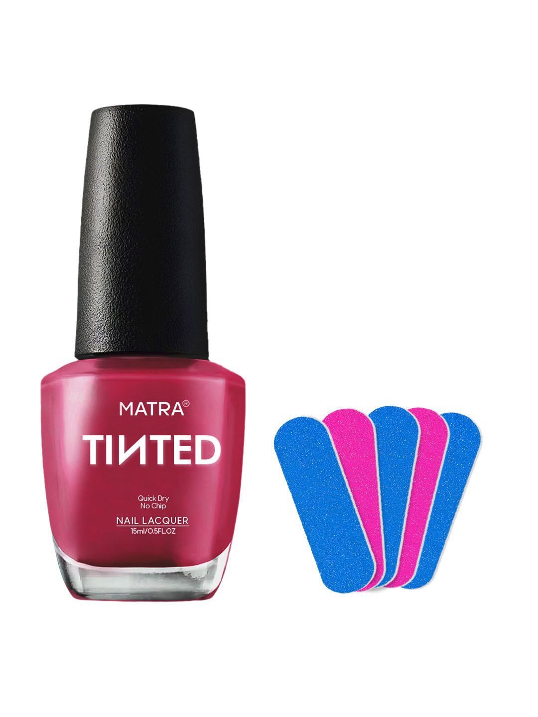 

MATRA Nail Polish With Free Mini Filers- 15ml- Pink Fuschia, Magenta