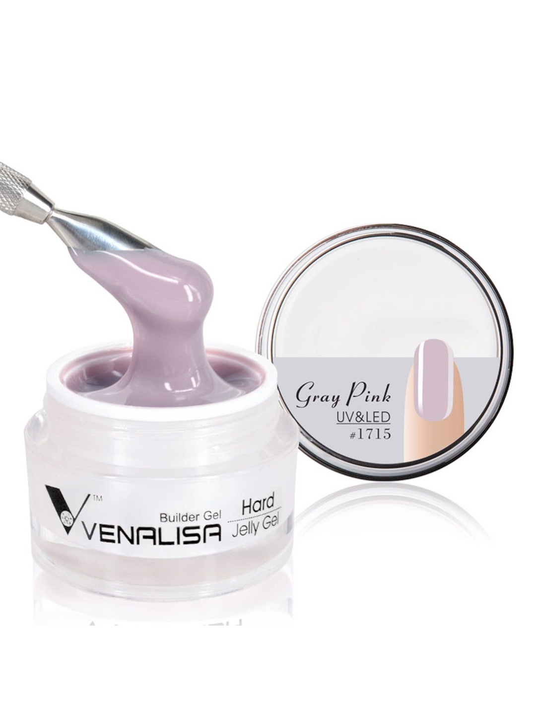 

VENALISA UV Nail Extend Sculpture Hard Jelly Builder Gel - 15 ml - Gray Pink 1715, Purple