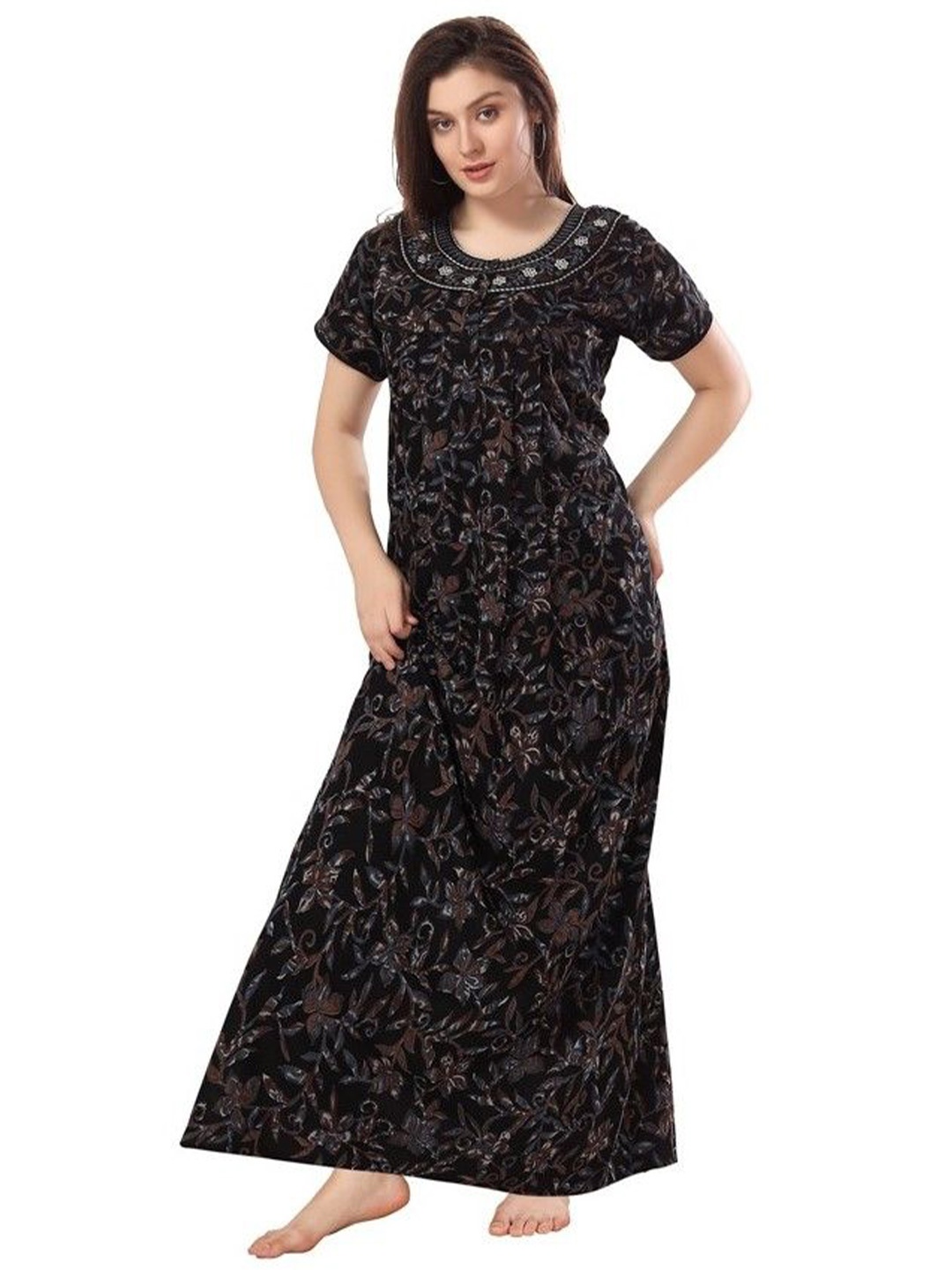 

Soulemo Printed Maxi Nightdress, Black