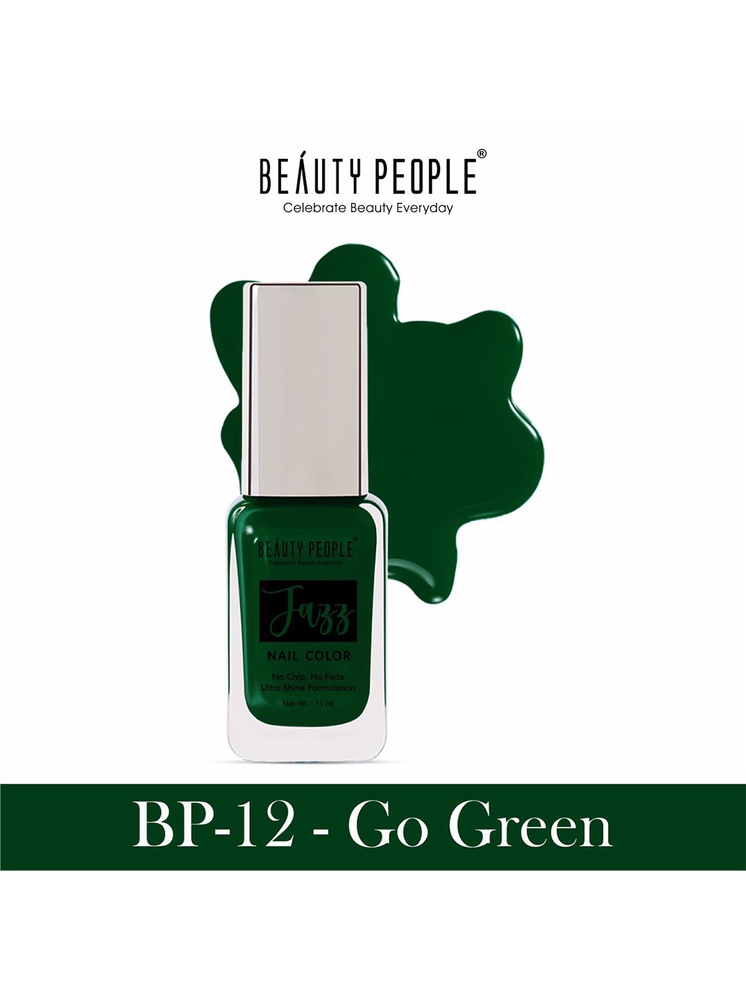 

Beauty People Jazz Nail Color With Ultra Shine Formula 11ml - Go Green BP12